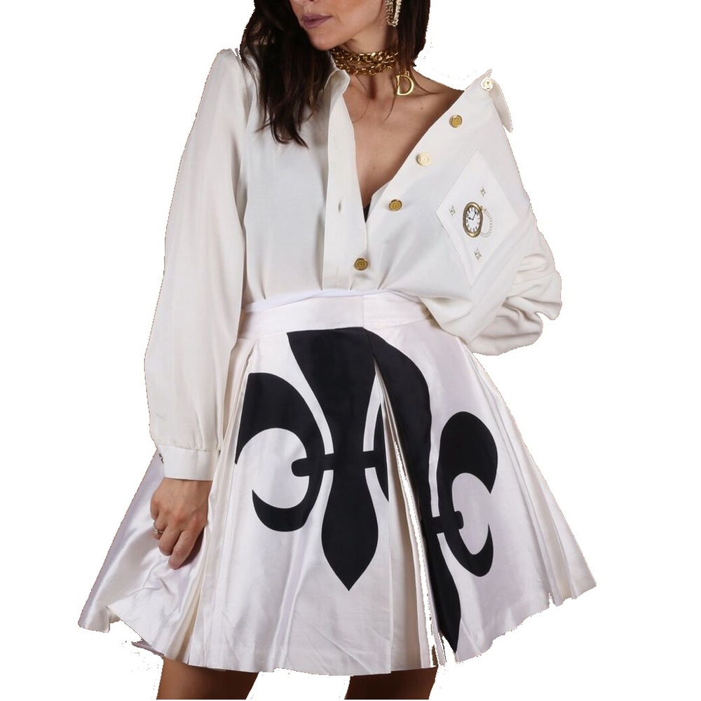 Club Monaco White Satin Lilly Symbol Puff Mini Skirt Size 0